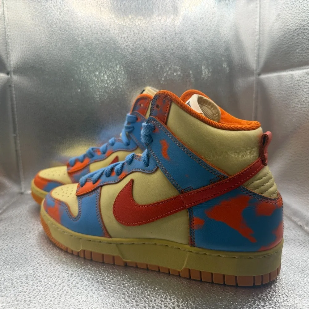 Size 7 Nike Dunk  High 1985 SP Safety Orange Acid Wash Mens Shoes DD9404-800 - Picture 5 of 9
